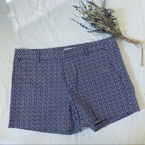 Banana Republic Cotton Shorts 12 Blue Fret Pattern